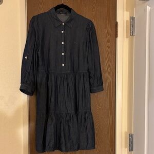 Tommy Hilfiger Navy Button-Down Midi Dress